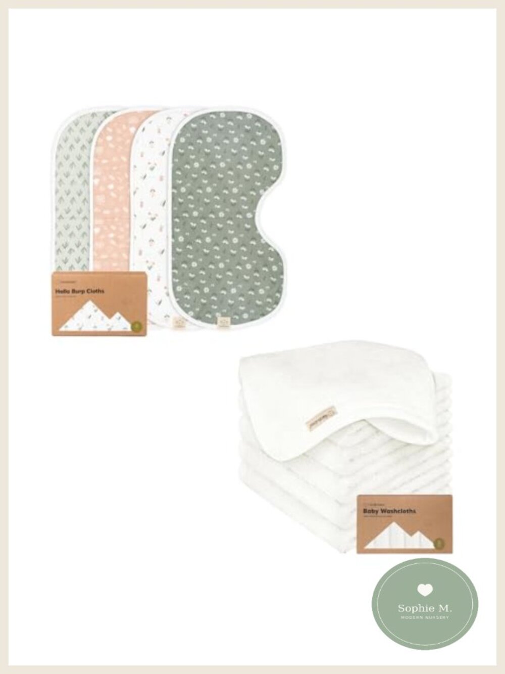 Cotton Burp Cloth Set 4-Pack Extra Large Absorbent Baby Washcloths